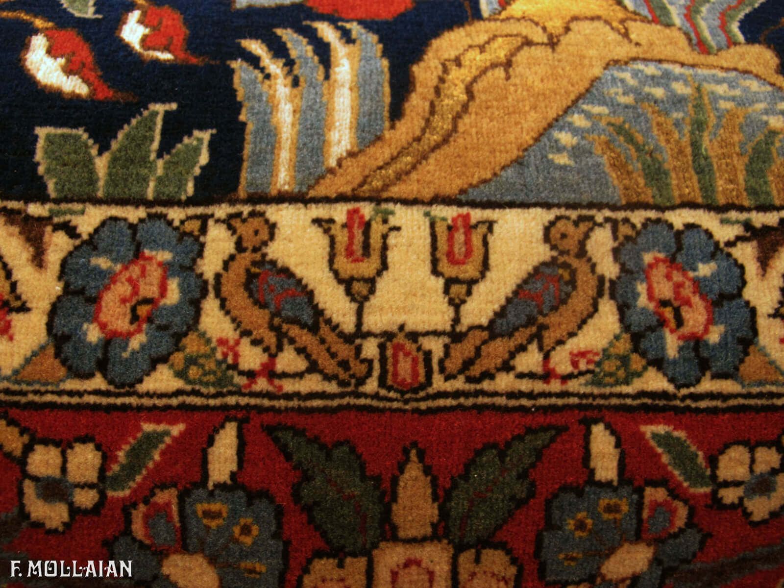 Antique Persian Qum Part Silk “SHAKERI” Rug n°:48698472